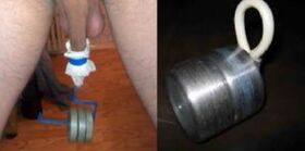 Stretching with a load of penis