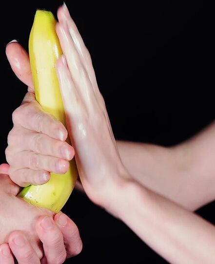 Massage to increase a member using a banana example